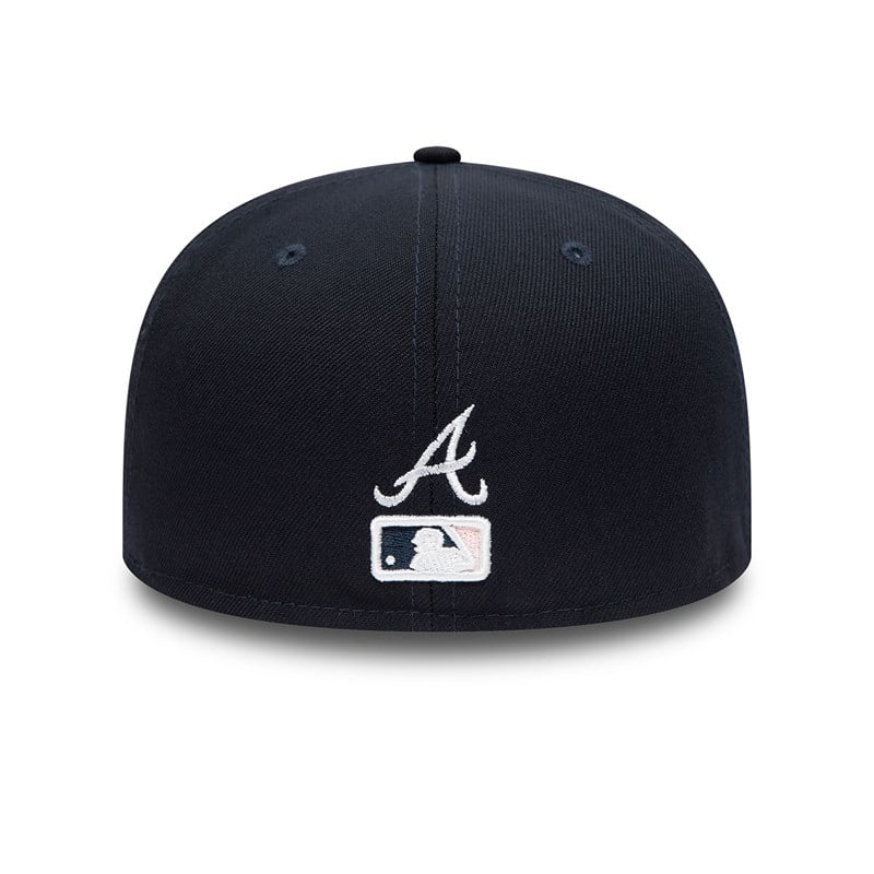 Atlanta Braves SIDE-BLOOM Navy Fitted Hat by New Era