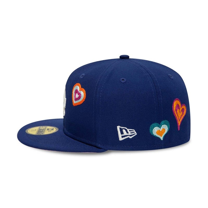 La Dodgers Chainstitch Heart 59fifty Fitted Hat